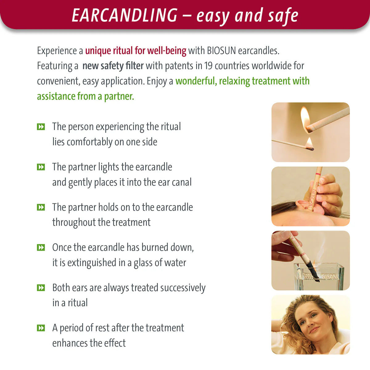 Biosun Ear Candle Aroma Wellmotion, Ecualyptus, Lemongrass & Lime - One Pair