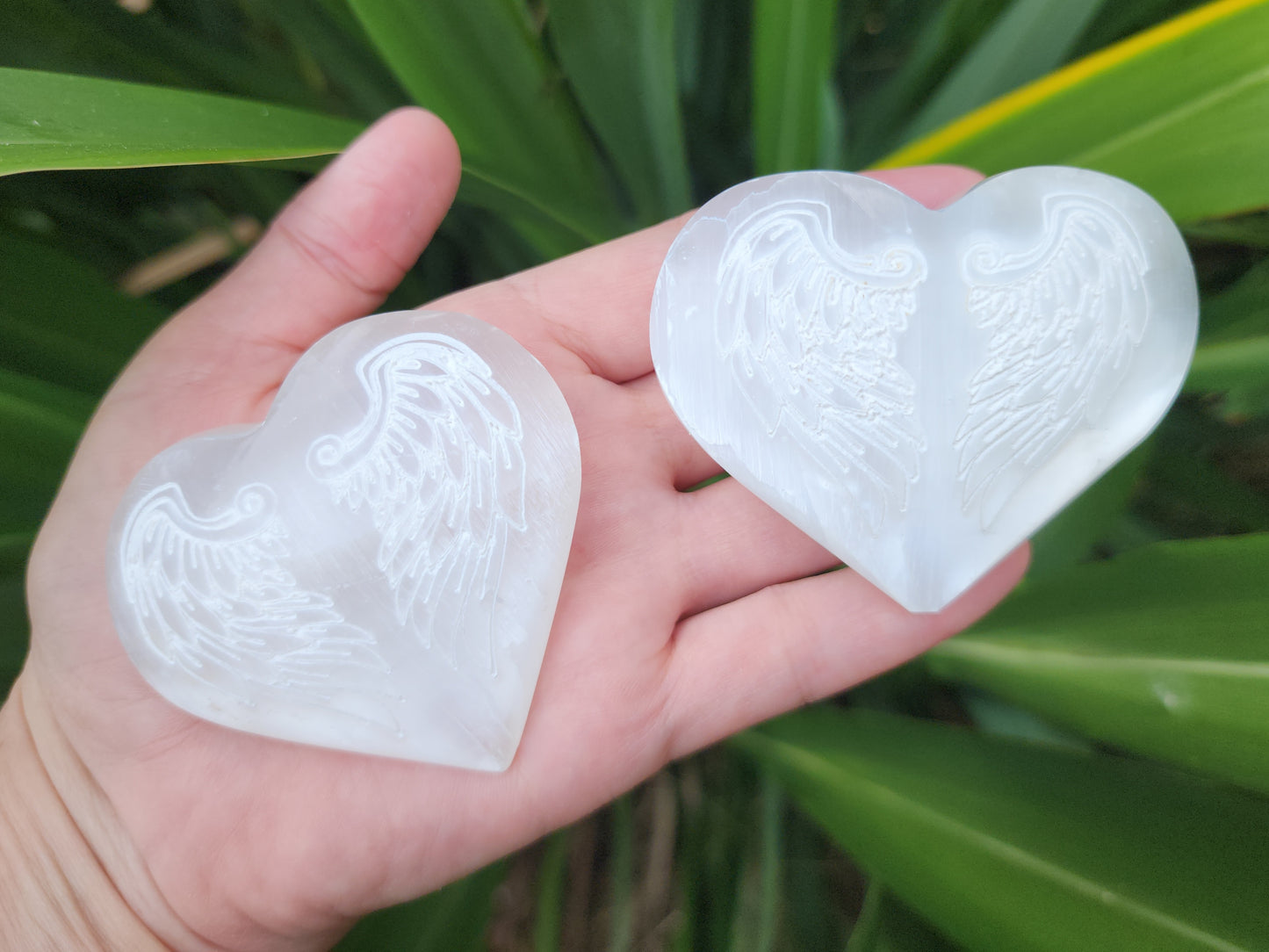 Selenite Angel Wings Heart